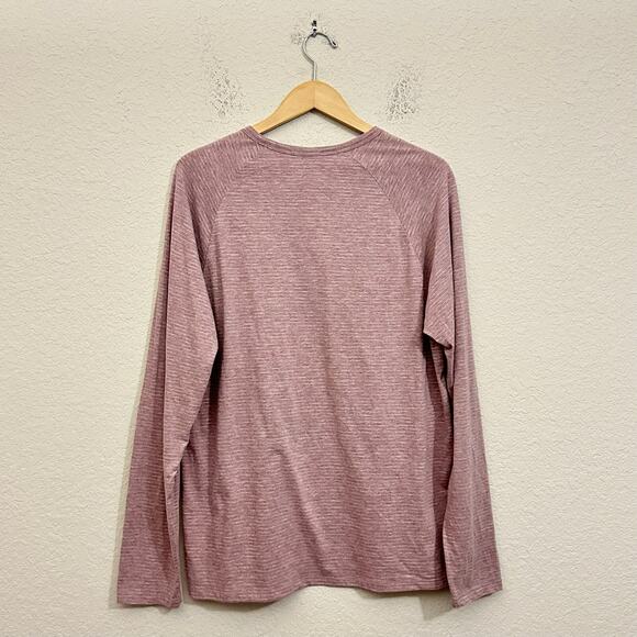 VINCE T-Shirt Dusty Rose Pinstriped Crew Neck Raglan Sleeve Tee Comfort - Picture 2 of 9